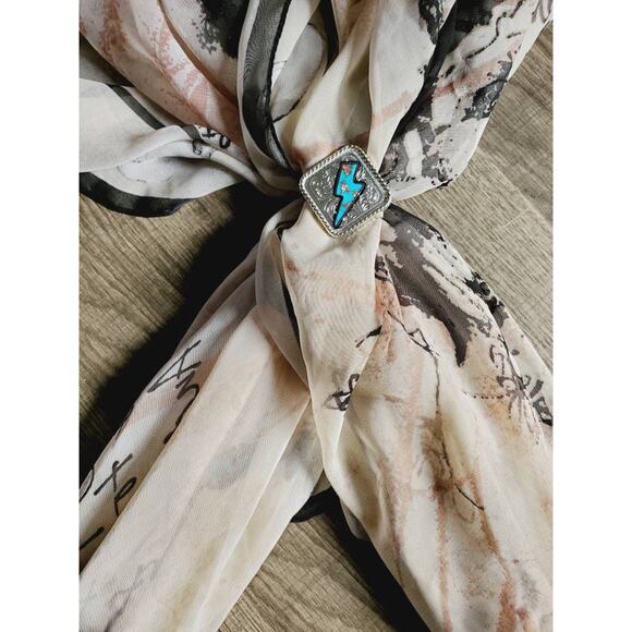 Lighting bolt scarf slide, western concho slide, wild rag slides,  bandana slide - Picture 4 of 4